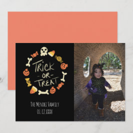 Festiva Tarjeta de foto de tiza con letras de Halloween