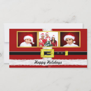 Festiva Tarjeta de Foto de Traje de Santa