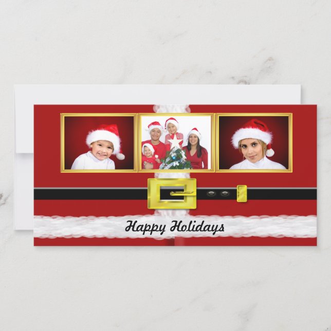 Festiva Tarjeta de Foto de Traje de Santa (Anverso)