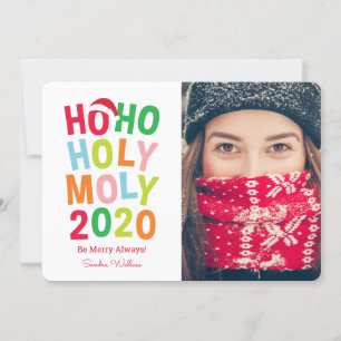 Festiva Tarjeta de Foto de Vacaciones 2020 Holy Moly