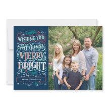 Tarjeta de foto de vacaciones Blue All Things Merr