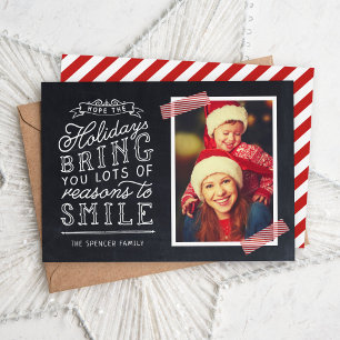 Festiva Tarjeta de foto de vacaciones con cartón de Chalkb