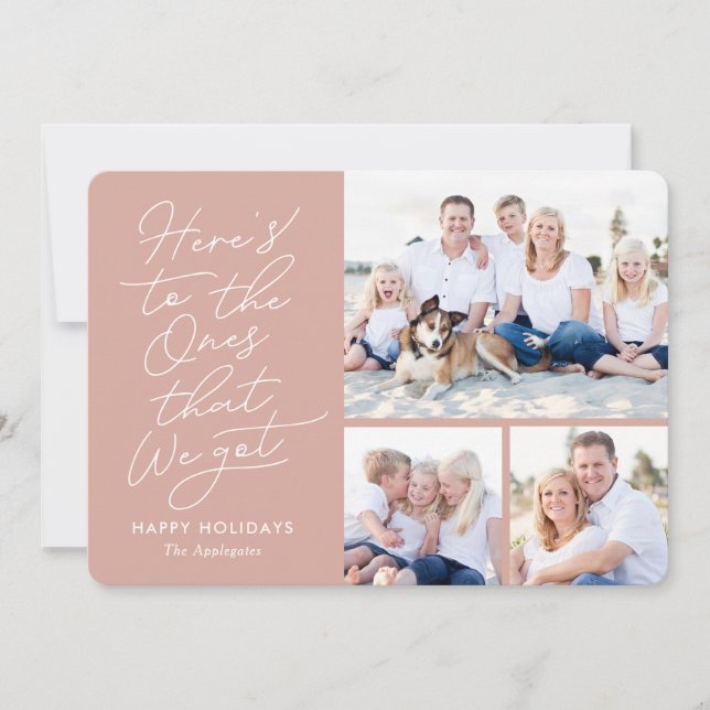 Festiva Tarjeta de Foto de Vacaciones con COLOR EDITABLE ¿ (Anverso)