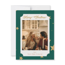 Tarjeta de Foto de Vacaciones con Estrella Verde y