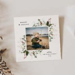 Festiva Tarjeta de foto de vacaciones con follaje festivo