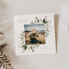 Festiva Tarjeta de foto de vacaciones con follaje festivo