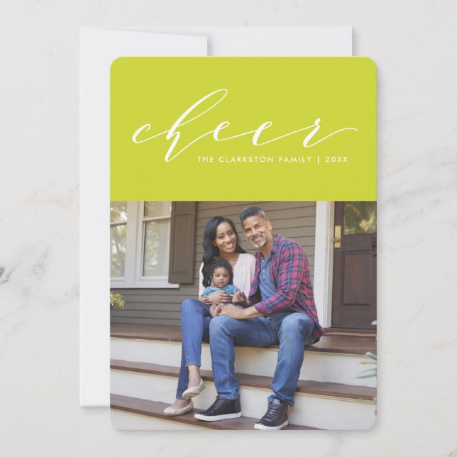 Festiva Tarjeta de foto de vacaciones con guión divertido  (Anverso)