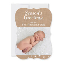 Tarjeta de Foto de Vacaciones con Luces Brillantes