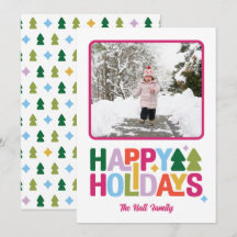 Tarjeta de foto de vacaciones con vibraciones retr