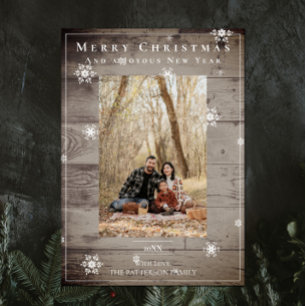 Festiva Tarjeta de foto de vacaciones Country Rusly Snowfl
