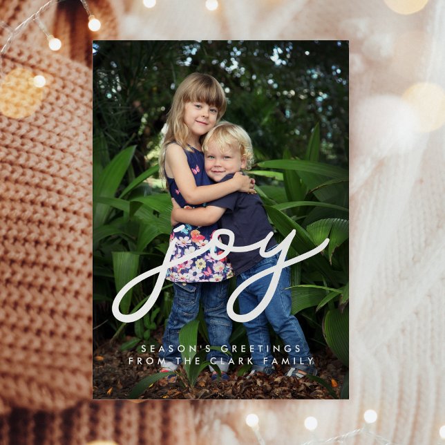 Festiva Tarjeta de foto de vacaciones de alegría minimal (Subido por el creador)