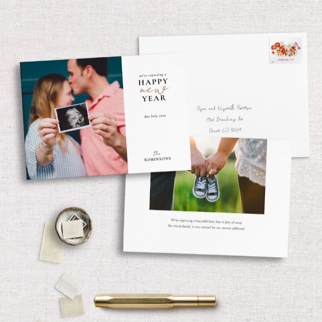 Festiva Tarjeta de Foto de Vacaciones de Año Nuevo Feliz E (Subido por el creador)