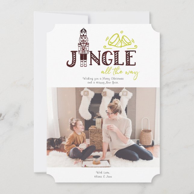 Festiva Tarjeta de foto de vacaciones de Cascanueces (Anverso)