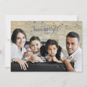 Festiva Tarjeta de Foto de Vacaciones de Estrellas de Amor