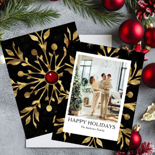 Festiva Tarjeta de foto de vacaciones de familia feliz mod