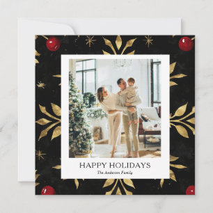 Festiva Tarjeta de foto de vacaciones de familia feliz mod