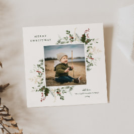 Festiva Tarjeta de foto de vacaciones de follaje festivo