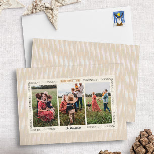 Festiva Tarjeta de Foto de Vacaciones de Granja Moderna