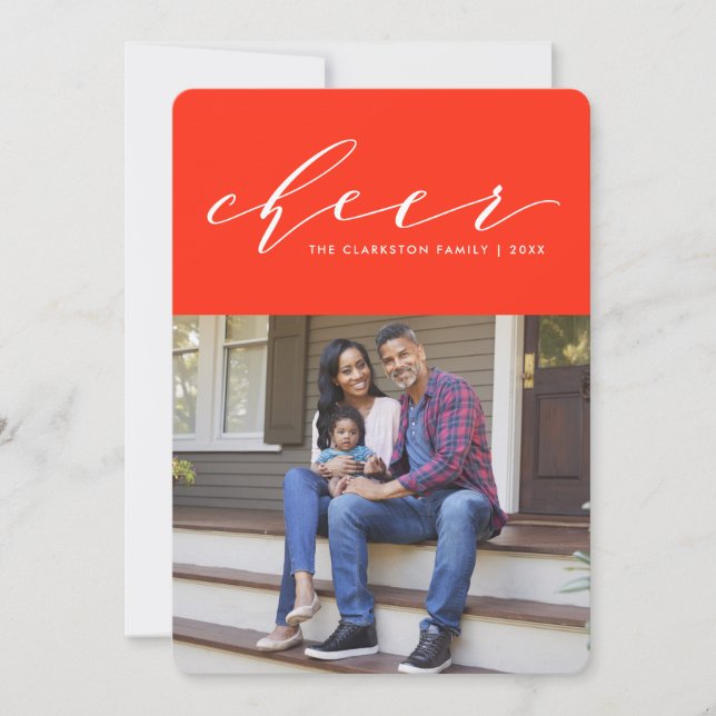 Festiva Tarjeta de foto de vacaciones de guión divertido y (Anverso)