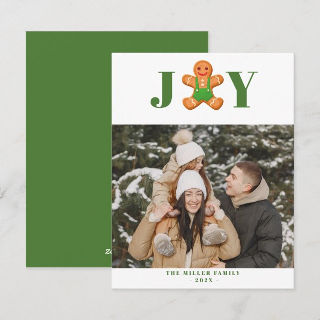 Festiva Tarjeta de foto de vacaciones de hombre de jengibr (Anverso / Reverso)