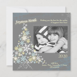 Festiva Tarjeta de Foto de Vacaciones del Árbol de Copo de