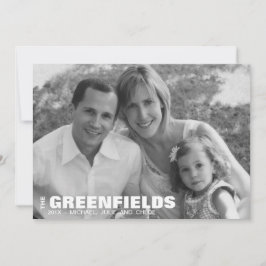 Festiva Tarjeta de foto de vacaciones en blanco y negro mo