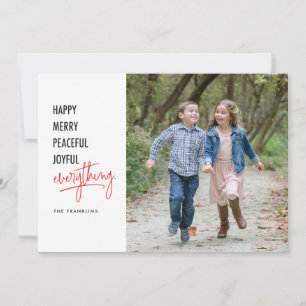 Festiva Tarjeta de foto de vacaciones Happy Everything 5x7
