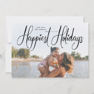 Festiva Tarjeta de Foto de Vacaciones más Felices con Letr