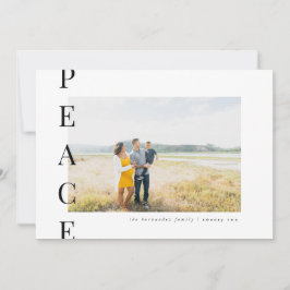 Festiva Tarjeta de Foto de Vacaciones Minimalista de Paz M