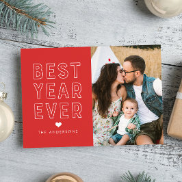 Festiva Tarjeta de Foto de Vacaciones Modernas Mejor Año d