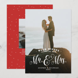 Festiva Tarjeta de foto de vacaciones para recién casados