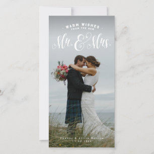 Festiva Tarjeta de foto de vacaciones para recién casados