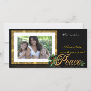 Festiva Tarjeta de Foto de Vacaciones Paz