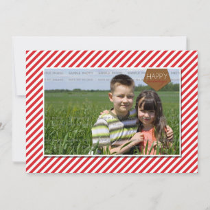 Festiva Tarjeta de Foto de Vacaciones Personalizada  