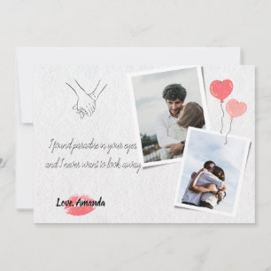 Festiva Tarjeta de Foto del Día de San Valentín Romántica 