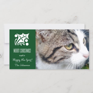 Festiva tarjeta de foto del gato de los navidades Añadir