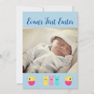 FESTIVA TARJETA DE FOTO DEL PRIMER FÁBRICO DE BABY EN EL E