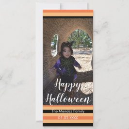 Festiva Tarjeta de foto divertida de Halloween naranja y n
