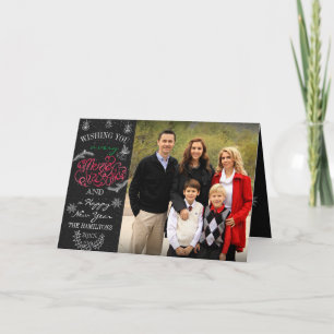 Festiva Tarjeta de foto doblada para Navidades de Chalkboa