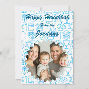 Festiva Tarjeta de foto familiar personalizable de Feliz J