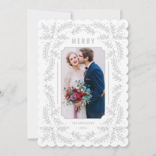 Festiva Tarjeta de foto floral de lujo para marcas platead