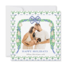 Tarjeta de Foto Granmilenaria Costera Azul Chinois