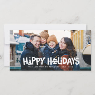 Festiva Tarjeta de foto horizontal de Happy Holidays ilust