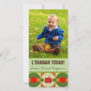 Festiva Tarjeta de Foto Moderna de Manzana para Rosh Hasha