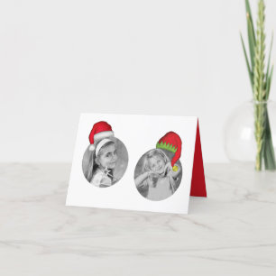 Festiva Tarjeta de foto navideña 3 de Santa Claus Elf Joll