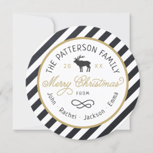 Festiva Tarjeta de foto navideña de reno ruso