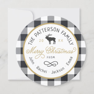 Festiva Tarjeta de foto navideña de reno ruso