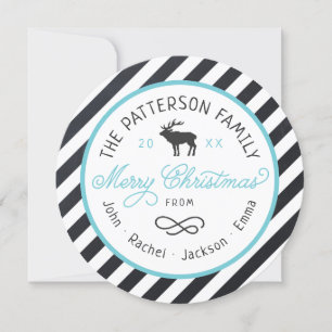 Festiva Tarjeta de foto navideña de reno ruso
