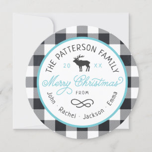 Festiva Tarjeta de foto navideña de reno ruso