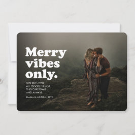 Festiva Tarjeta de foto navideña divertida y retro con vib